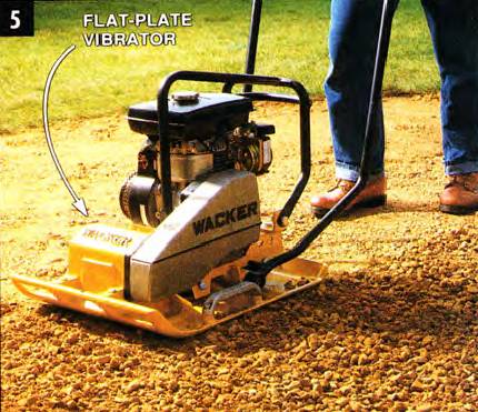 Tamp the subbsase using a compactor (also called flat-plate vibrator)