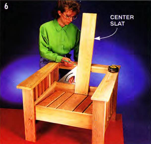 Add the seat and start adding the back slats - starting from the middle slat and working outwards