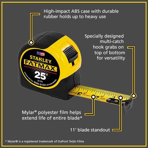 Stanley Tools 33-725 25-feet FatMax tape measure review